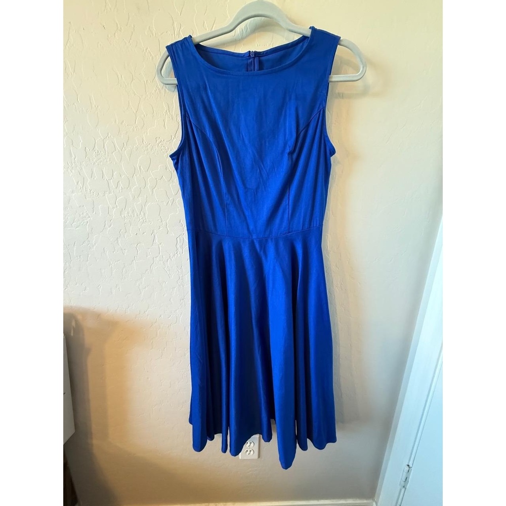 Anni Coco Dress Womens US M‎ Blue Sleeveless Knee Length Chic Modern Workwear